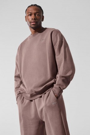 Pullover Alo Yoga Accolade Crew Neck Hombre Mushroom | Colombia IAYJ-41950