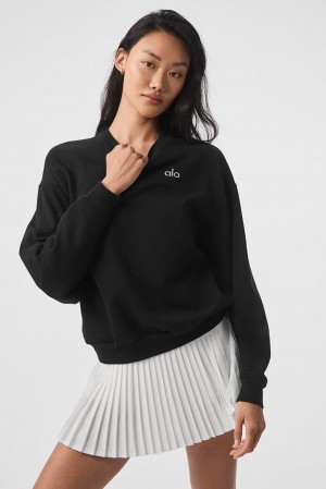 Pullover Alo Yoga Accolade Crew Neck Mujer Negras | Colombia QKUN-05263