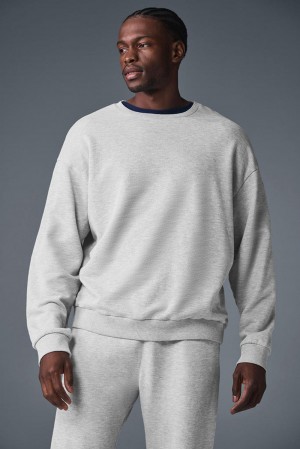 Pullover Alo Yoga Chill Crew Neck Hombre Gris | Colombia PWTF-74081