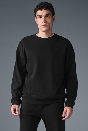 Pullover Alo Yoga Chill Crew Neck Hombre Negras | Colombia KYZB-54392