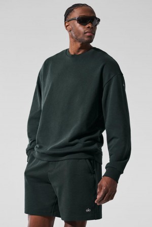 Pullover Alo Yoga Chill Crew Neck Hombre Verde | Colombia KDQW-71302