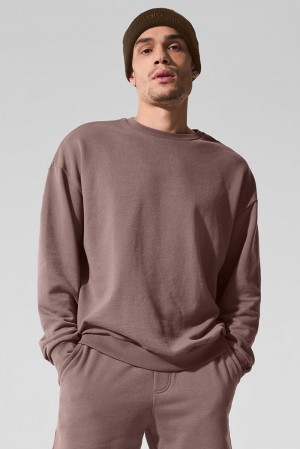 Pullover Alo Yoga Chill Crew Neck Hombre Mushroom | Colombia JZUC-05764
