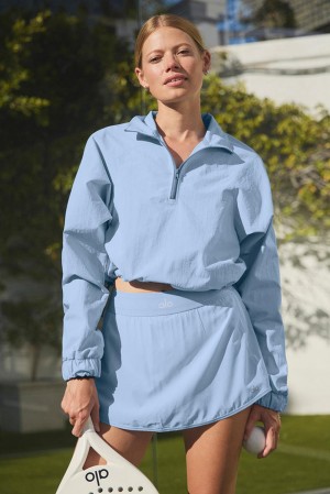 Pullover Alo Yoga Cropped 1/4 Zip Alumni Mujer Azules | Colombia UFTY-63824