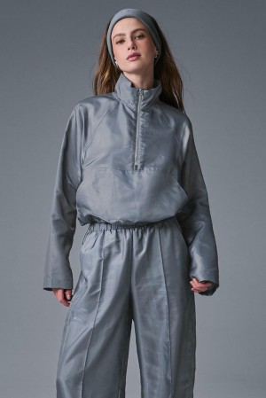 Pullover Alo Yoga Cropped Afterglow Mujer Gris | Colombia TWPY-48069