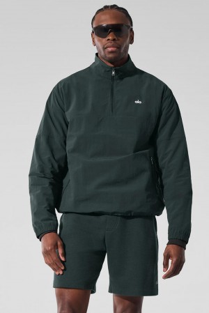 Pullover Alo Yoga Light Weight Takeaway Track Hombre Verde | Colombia RNHZ-08162