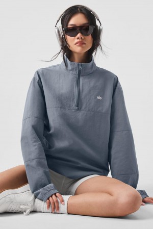 Pullover Alo Yoga Lightweight Takeaway Track Mujer Gris | Colombia BKMH-39850