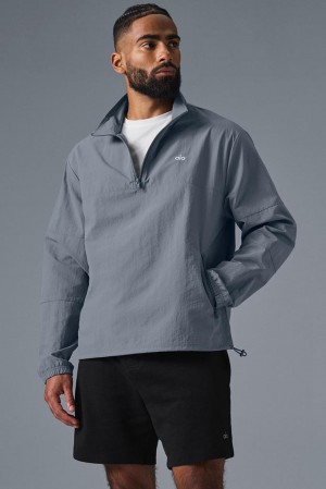 Pullover Alo Yoga Lightweight Takeaway Track Hombre Gris | Colombia GOMH-31986