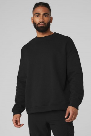 Pullover Alo Yoga Renown Heavy Weight Crew Neck Hombre Negras | Colombia KINV-30617