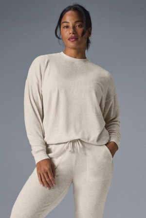 Pullover Alo Yoga Soho Mujer Oatmeal Heather | Colombia AFHM-23891