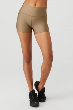 Short Alo Yoga 3" High-Waist Airlift Mujer Gravel | Colombia CEVA-37084
