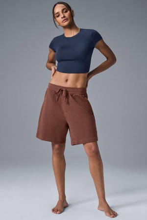 Short Alo Yoga Chill Mujer Chestnut | Colombia BFMA-70526