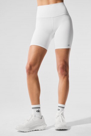 Short Alo Yoga High-Waist Biker Mujer Blancas | Colombia XEPH-21596