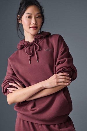 Sudadera con Capucha Alo Yoga Accolade Mujer Burdeos | Colombia AUMG-16583