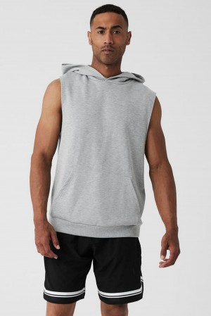 Sudadera con Capucha Alo Yoga Chill Sleeveless Hombre Gris | Colombia KFAI-37621