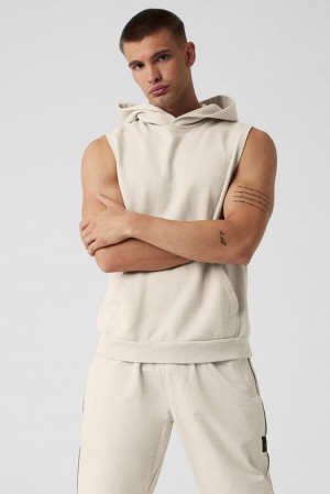 Sudadera con Capucha Alo Yoga Chill Sleeveless Hombre Bone | Colombia DEIJ-51839