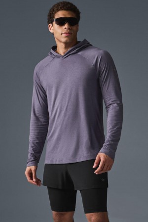 Sudadera con Capucha Alo Yoga Core Runner Hombre Italian Plum | Colombia DYEP-90257
