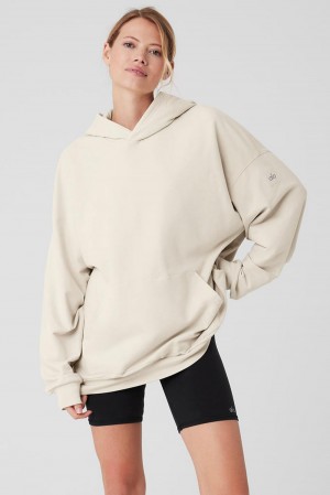 Sudadera con Capucha Alo Yoga Double Take Mujer Bone | Colombia RZNH-28439
