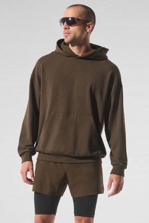 Sudadera con Capucha Alo Yoga Double Take Hombre Espresso | Colombia LOEU-18654