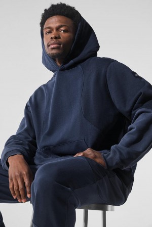Sudadera con Capucha Alo Yoga Make Waves Hombre Azul Marino | Colombia AVFM-49310