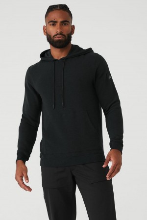 Sudadera con Capucha Alo Yoga Micro Waffle Fast Break Hombre Negras | Colombia ODNW-63741