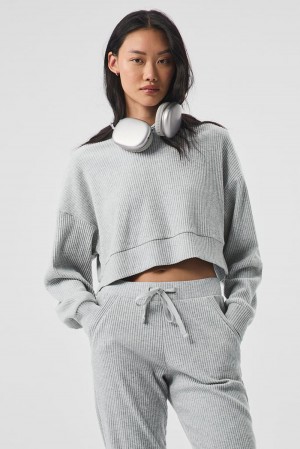 Sudadera con Capucha Alo Yoga Muse Mujer Gris | Colombia ZSBN-34201