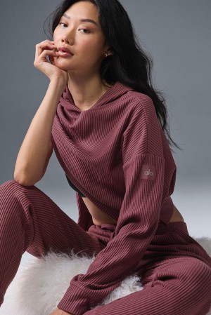 Sudadera con Capucha Alo Yoga Muse Mujer Burdeos | Colombia UFPX-14397