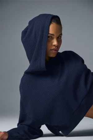 Sudadera con Capucha Alo Yoga Muse Mujer Azul Marino | Colombia AEFC-80713