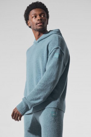 Sudadera con Capucha Alo Yoga New Class Cashmere Hombre Azules | Colombia KBNA-93216