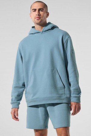 Sudadera con Capucha Alo Yoga Renown Heavy Weight Hombre Azules | Colombia XGQH-39487