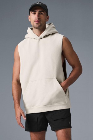 Sudadera con Capucha Alo Yoga Renown Sleeveless Hombre Bone | Colombia FJBL-64285