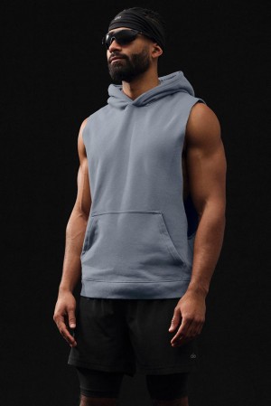 Sudadera con Capucha Alo Yoga Renown Sleeveless Hombre Gris | Colombia SUWP-56372