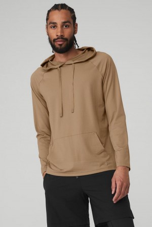 Sudadera con Capucha Alo Yoga The Conquer Hombre Gravel | Colombia SXKW-72158