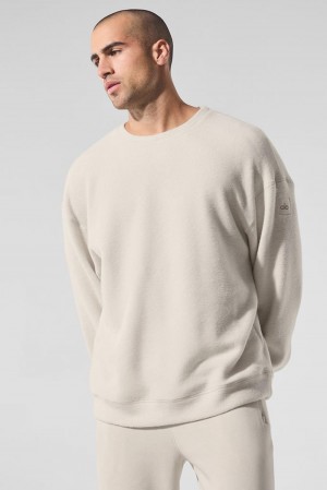 Sudaderas Alo Yoga Triumph Restore Crew Neck Hombre Bone | Colombia YQCK-32780