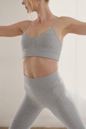 Sujetador Deportivo Alo Yoga Alosoft Head Start Mujer Gris | Colombia LXTC-89163