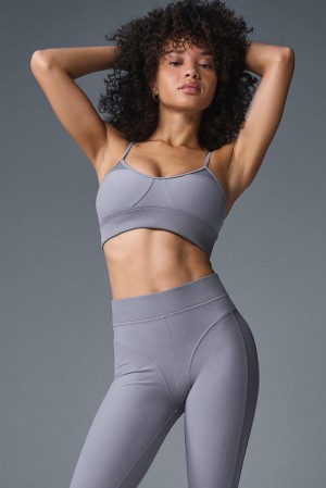 Sujetador Deportivo Alo Yoga Alosoft Head Start Mujer Fog | Colombia CFPH-20916