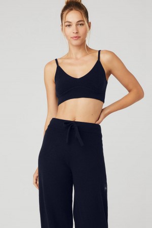 Sujetador Deportivo Alo Yoga Cashmere Jet Set Mujer Azul Marino | Colombia FDNM-37021