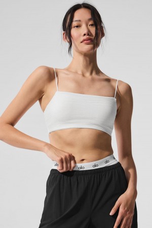 Sujetador Deportivo Alo Yoga Micro Plisse Game On Mujer Blancas | Colombia CFWE-71582