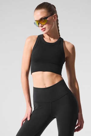 Sujetador Deportivo Alo Yoga Seamless Delight High Neck Mujer Negras | Colombia SVRC-60519