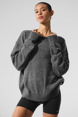 Suéteres Alo Yoga New Class Cashmere Crewneck Mujer Plateadas Gris | Colombia YEAN-62813