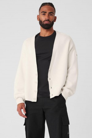 Suéteres Alo Yoga Scholar Cardigan Hombre Ivory | Colombia VTKW-39172