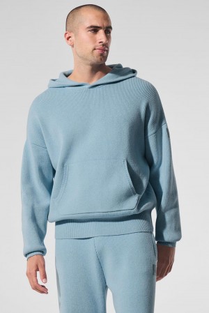 Suéteres Alo Yoga Scholar Hooded Hombre Azules | Colombia NMSL-62805