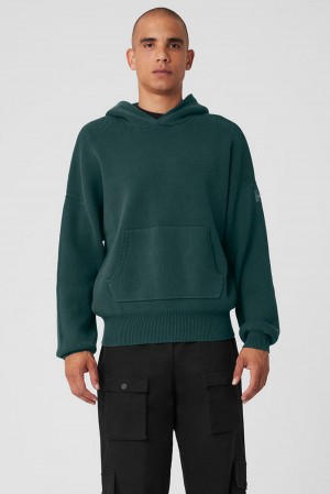 Suéteres Alo Yoga Scholar Hooded Hombre Verde | Colombia AYEC-71425