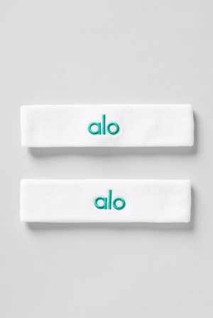 Sweatbands Alo Yoga Glow (2-Pack) Mujer Blancas Verde | Colombia FSTC-93026