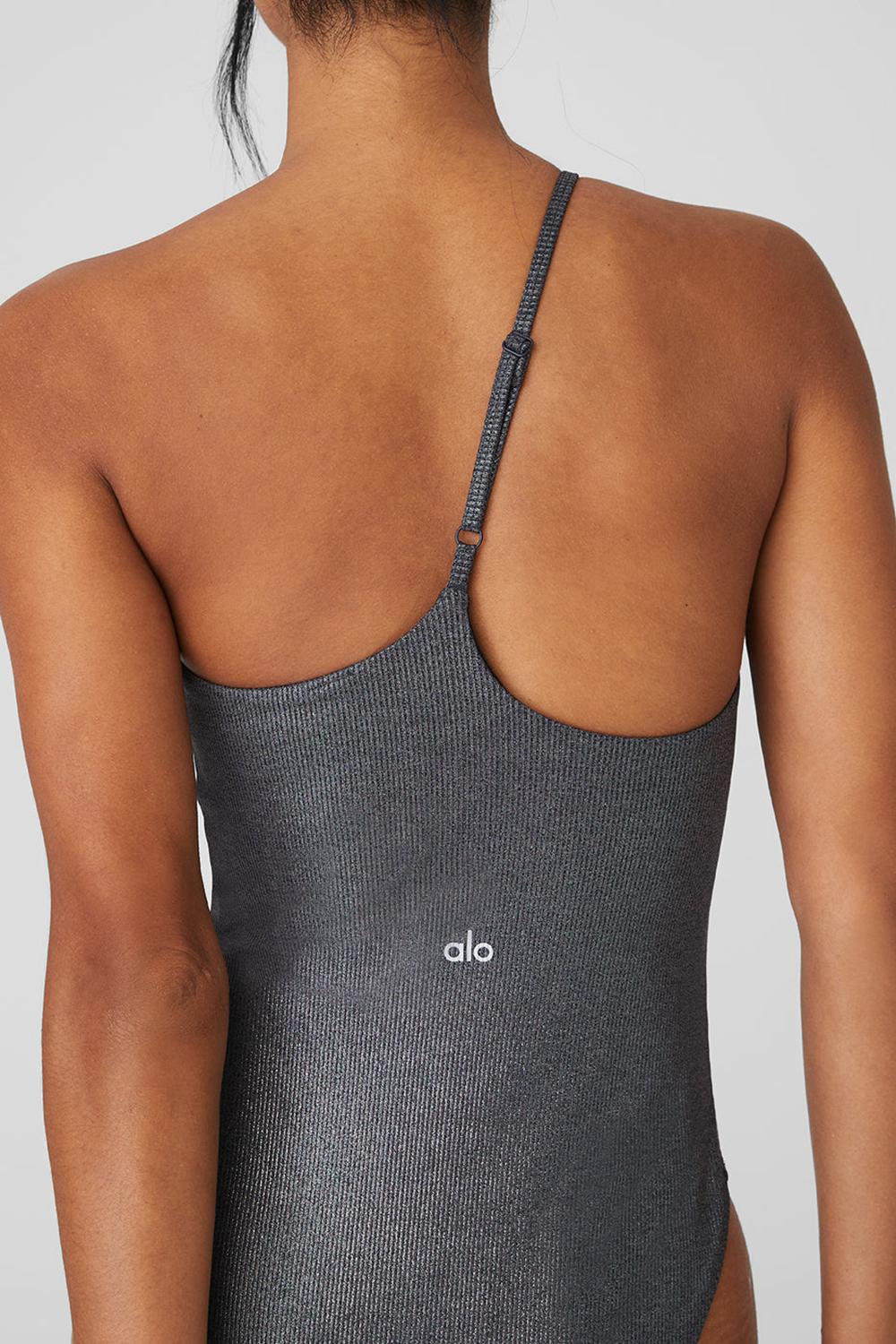 Body Alo Yoga Alosoft Ribbed Shimmer Plie Mujer Gris Oscuro | Colombia  TWRI-13875