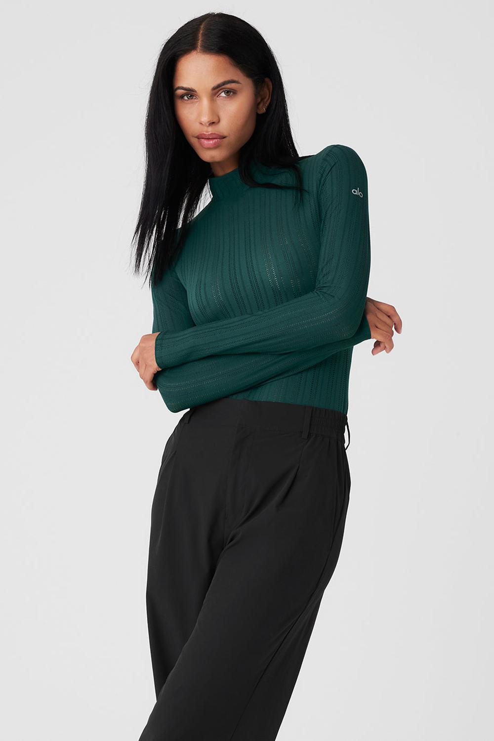 Body Alo Yoga Euphoria Long Sleeve Mujer Verde | Colombia  TYBC-12649