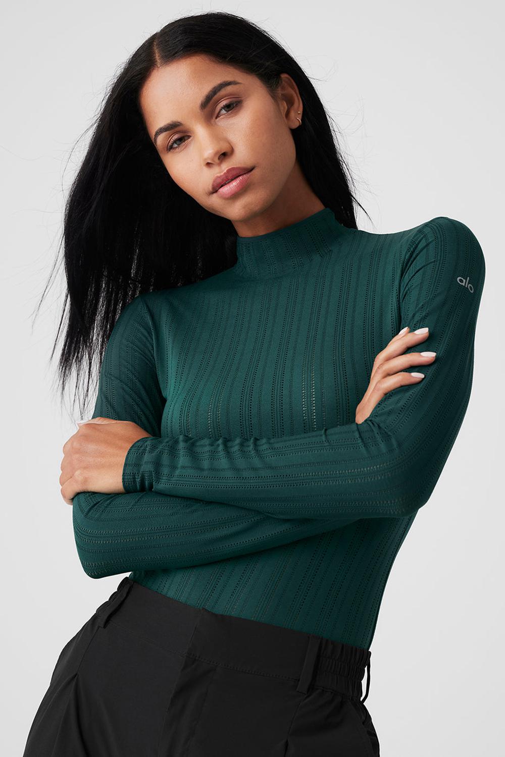 Body Alo Yoga Euphoria Long Sleeve Mujer Verde | Colombia  TYBC-12649