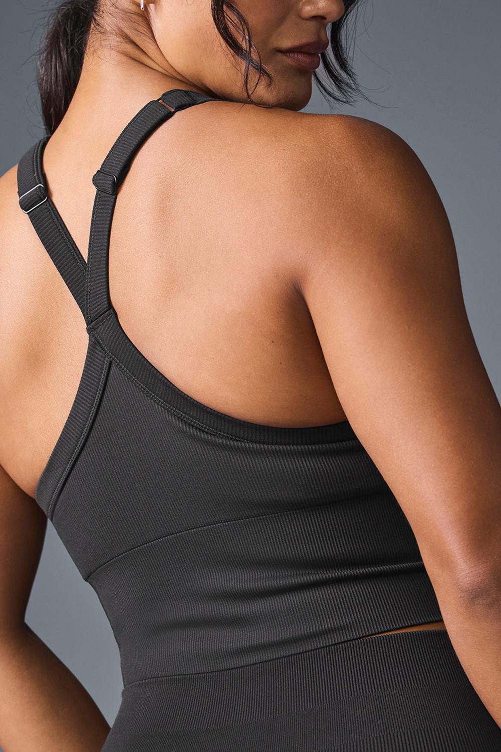 Bra Tank Alo Yoga Seamless Ribbed Favorite Mujer Negras | Colombia  EAZM-95724