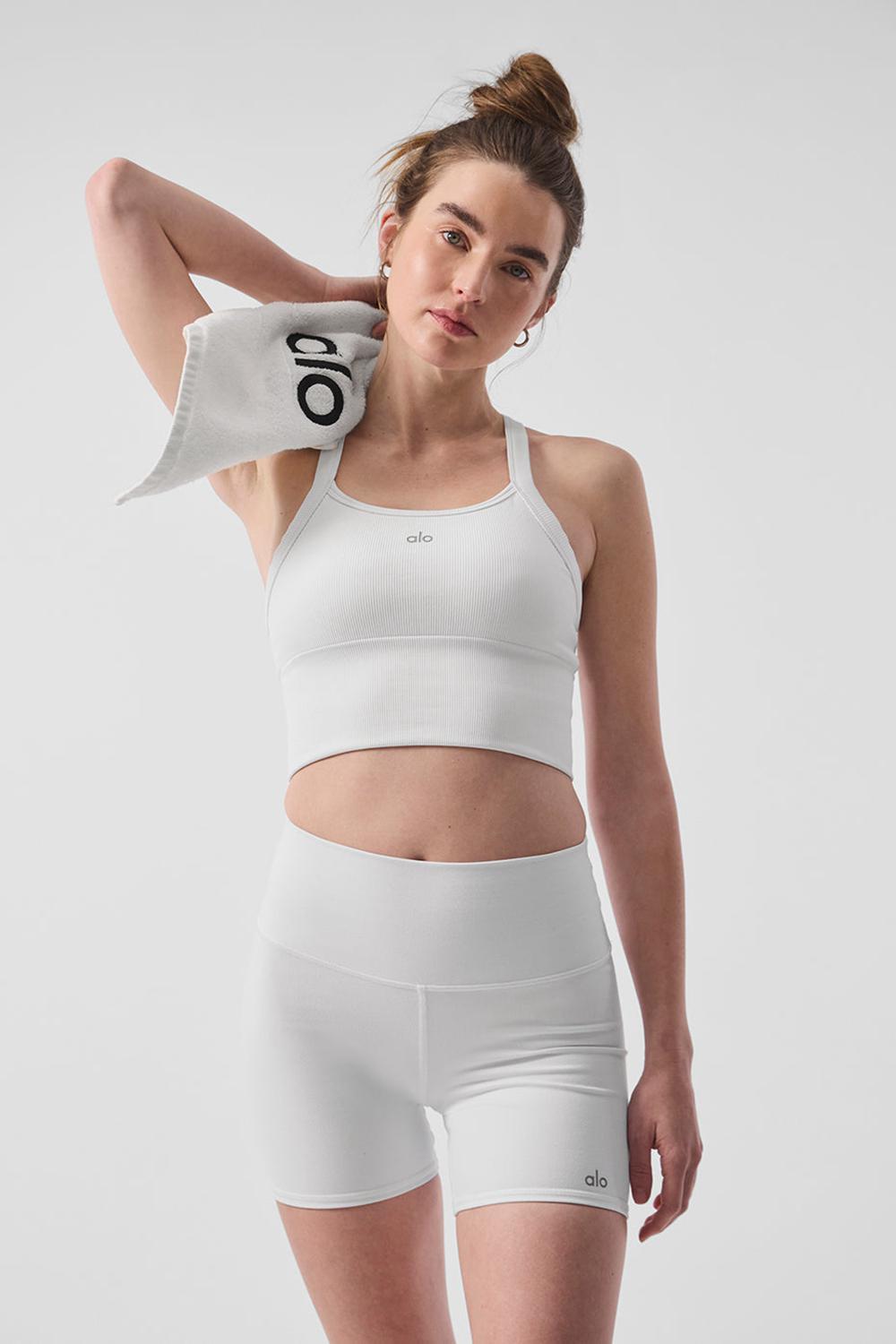 Bra Tank Alo Yoga Seamless Ribbed Favorite Mujer Blancas | Colombia  BFDG-69571