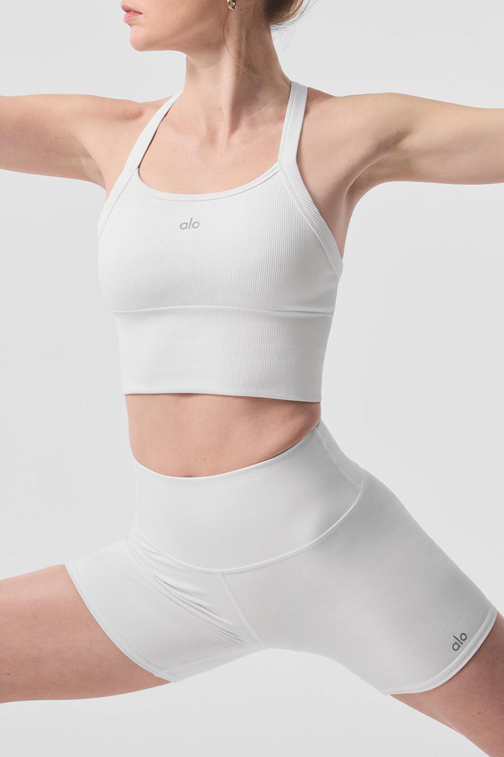 Bra Tank Alo Yoga Seamless Ribbed Favorite Mujer Blancas | Colombia  BFDG-69571