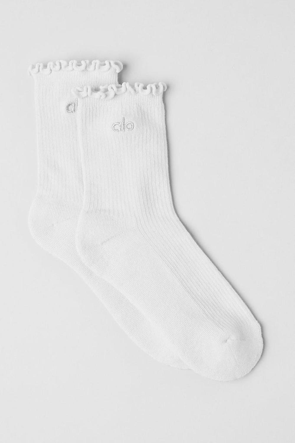 Calcetines Alo Yoga Lettuce Edge Mujer Blancas | Colombia  DWRC-72135